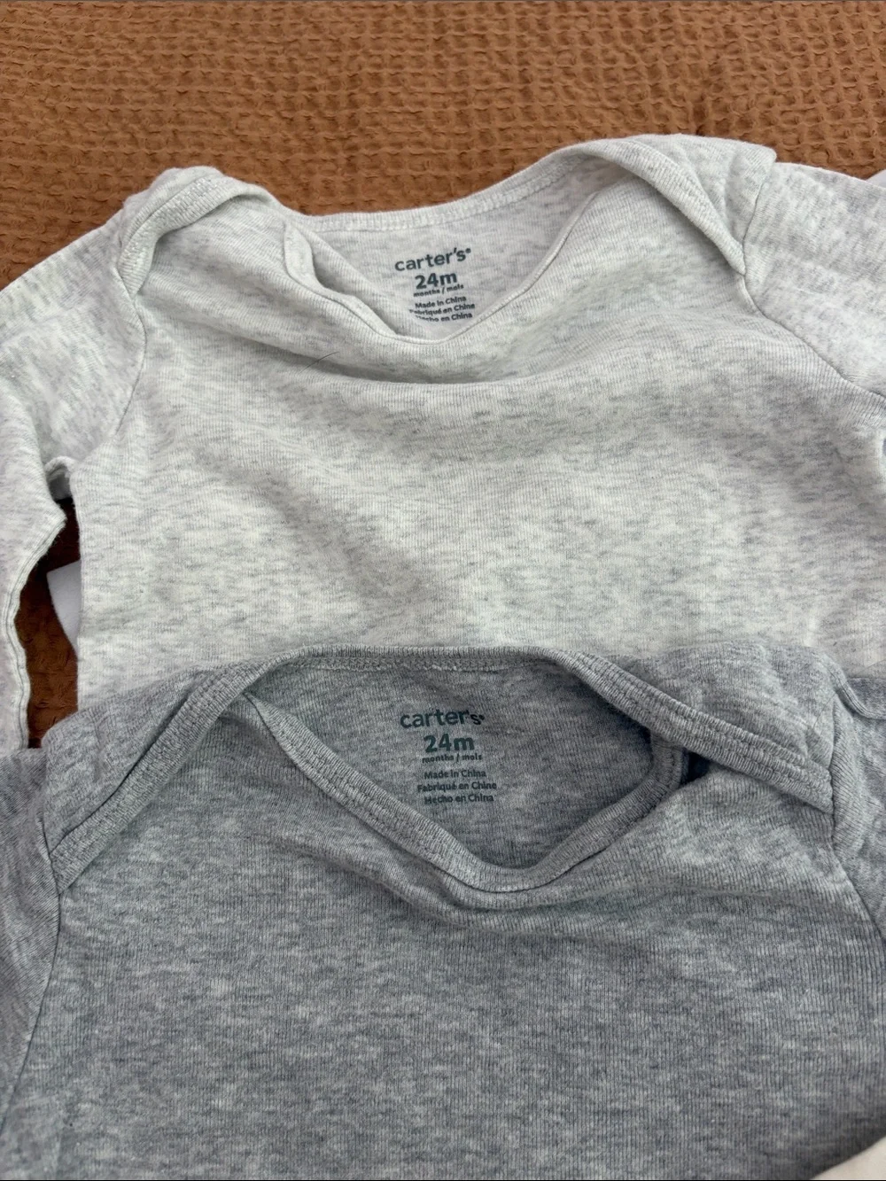 Old Navy Baby Neutral Long Sleeve Tops & Bodysuits - Gray, White, Cream